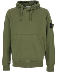 Stone Island - Hoodie With Drawstring Hood And Logo Patch On The Sleeve - Lyst