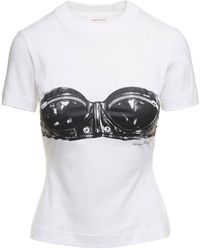 Alexander McQueen - T-shirt With Bustier Print - Lyst
