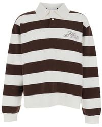 Axel Arigato - Sweatshirt With Polo Collar And All-Over Stripes In - Lyst