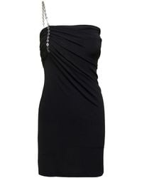 Givenchy - Strapless Draped Dress With Chain - Lyst