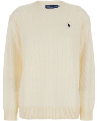 Polo Ralph Lauren - Maglione Girocollo Con Ricamo Cavallino Sul Fronte E - Lyst