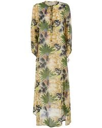 Anjuna - Crew Neck Kaftan With All-Over Floral Print And Pend - Lyst