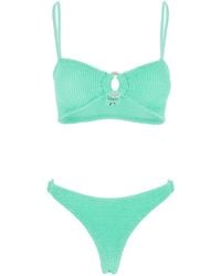 Hunza G - 'Misty' Bikini With Fixed Spaghetti Straps And Cut-Out With Ring - Lyst