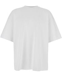 Juun.J - T-Shirt With Tone-On-Tone Logo Embroidered On The Front I - Lyst