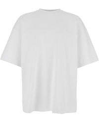 Juun.J - T-Shirt With Tone-On-Tone Logo Embroidered On The Front I - Lyst