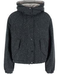 Brunello Cucinelli - Down Jacket Wool Blend Virgin Puffer - Lyst