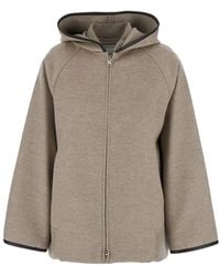 Bottega Veneta - Coat With Hood And Leather Trims - Lyst