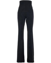 Sportmax - High-Waisted Trousers With Back Patch Pockets - Lyst