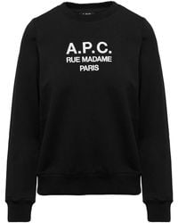 A.P.C. - Tina' Crewneck Sweatshirt With Contrasting Logo Print - Lyst