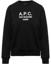 A.P.C. - 'Tina' Crewneck Sweatshirt With Contrasting Logo Print - Lyst