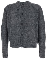 Tonywack - Crew Neck Cardigan With Brushed Effect - Lyst