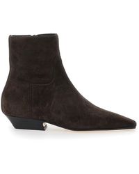 Semicouture - Ankle Boots With Pointed Toe And Low Heel - Lyst