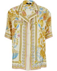 Versace - Camicia Bowling Con Colletto Alla Cubana E Stampa Underwater B - Lyst