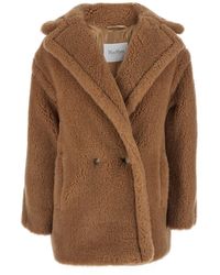 Max Mara - 'Dramma' Double-Breasted Coat With Maxi Notched Revers - Lyst