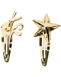 Saint Laurent - Set Di Due Fermacapelli Con Cuore Cassandre E Stella Mar - Lyst