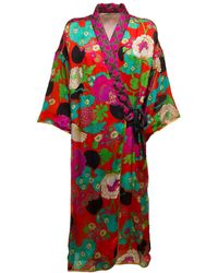 Mes Demoiselles - Mes Demoiselles Woman's Hooku Viscose Hawaian Tropic Printed Kimono - Lyst