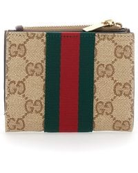 Gucci - Wallet With Web Stripe And Zip Closure And Magnetic Button - Lyst