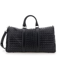 Bottega Veneta - Travel Bag With Intrecciato Motif And Shoulder Strap - Lyst