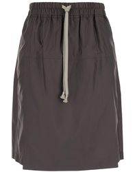 Rick Owens - Midi Skirt With Elasticate - Lyst
