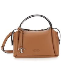 Tod's - Shoulder Bag With T Plaque On The Front And Adjustable And - Lyst