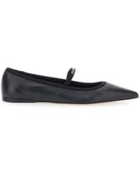 Ferragamo - 'Carice' Ballet Shoes With Ribbon Detail And Logo Lettering On The Front - Lyst