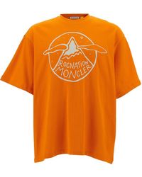 Moncler Genius - T-Shirt Girocollo Con Stampa Logo Motivo Moncler X Roc - Lyst