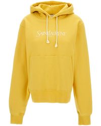 Saint Laurent - Hoodie With Logo Embroidery - Lyst
