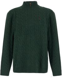 Polo Ralph Lauren - High Neck Sweater With Half Zip On The Front A - Lyst