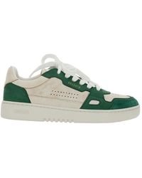 Axel Arigato - Sneakers bianche con tomaia bassa e pelle verde e bianca - Lyst