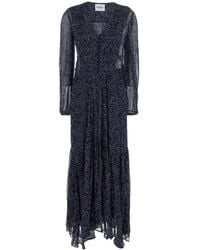 Isabel Marant - 'Briane' Midi Dress With V Neck And All-Over Polka Dot Motif - Lyst
