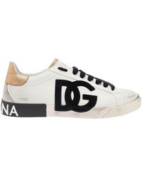 Dolce & Gabbana - And Leather Portofino Vintage Sneakers - Lyst