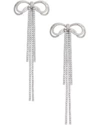 Self-Portrait - Colored Bow And Crystal Drop Earrings - Lyst