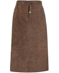 Max Mara - 'Gazza' Midi Skirt With Drawstring On The Front And E - Lyst