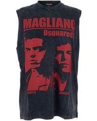 DSquared² - 'D2 X Magliano' Crew Neck Top With Logo Lettering And Front Print - Lyst