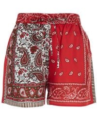 P.A.R.O.S.H. - P.A.R.O..H. 'Shiele' Shorts With Elastic Waist And All-Over Paisley Print - Lyst