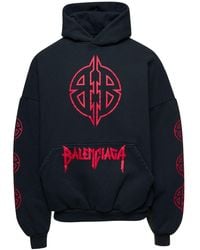 Balenciaga - Hoodie With Maxi Logo Print On Front And Rear - Lyst
