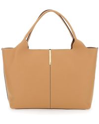 Tod's - Tote Bag With Two Top Handles And Logo Plaque On The Front - Lyst