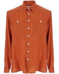 Saint Laurent - Long-Sleeved Shirt With Classic Collar - Lyst