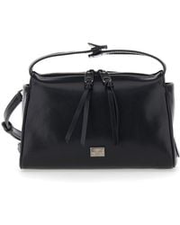 Dolce & Gabbana - 'Vittoria' Mini Shoulder Bag With Adjustable And Removable Shoulder Strap And Logo Plaque On The Front - Lyst