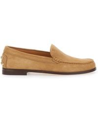 Tod's - Loafers With Embossed Logo And Stud Details On The Back - Lyst