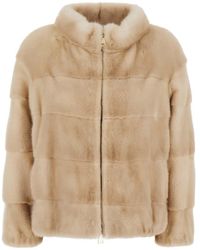 Suprema - Faux Fur Jacket With Elegant Details - Lyst