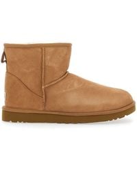 UGG - 'Classic Mini' Ankle Boots With Logo Patch On The Rear And Shearling Lining - Lyst