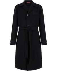 Gucci - Single-Breasted Coat With Wide Notched Revers And Belt - Lyst