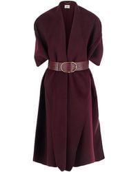 Elisabetta Franchi - Coat With V Neck And Belt - Lyst