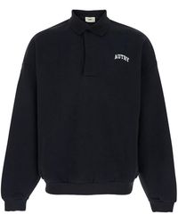 Autry - Polo Collar Sweatshirt With Front Logo - Lyst