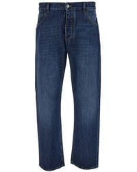 Bottega Veneta - Straight Jeans With Logo Patch - Lyst