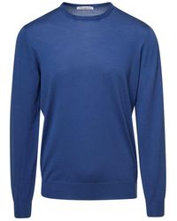 GAUDENZI - Crew Neck Long Sleeve Wool Sweater - Lyst