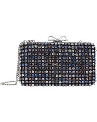 Self-Portrait - Clutch With Crystal Embellishments On The Front And Snap Bow Closure - Lyst