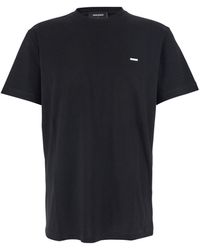 DSquared² - Crewneck T-Shirt With Patch Logo On The Front - Lyst