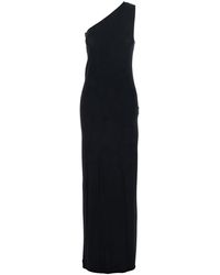 Semicouture - One-Shoulder Long Dress With Asymmetric Neckline In - Lyst